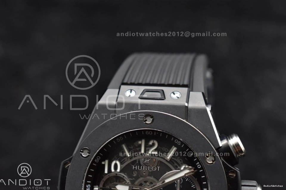 A Strap 1:1 Unico Hublot 893 Rubber on Bang Dial ZF Black BestValue Edition Best Black Full Skeleton Big 0712